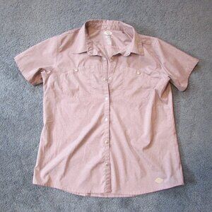 NWOT Dickies Temp IQ Cooling Large Lavender Purple Snap Front Shirt Pockets Poly